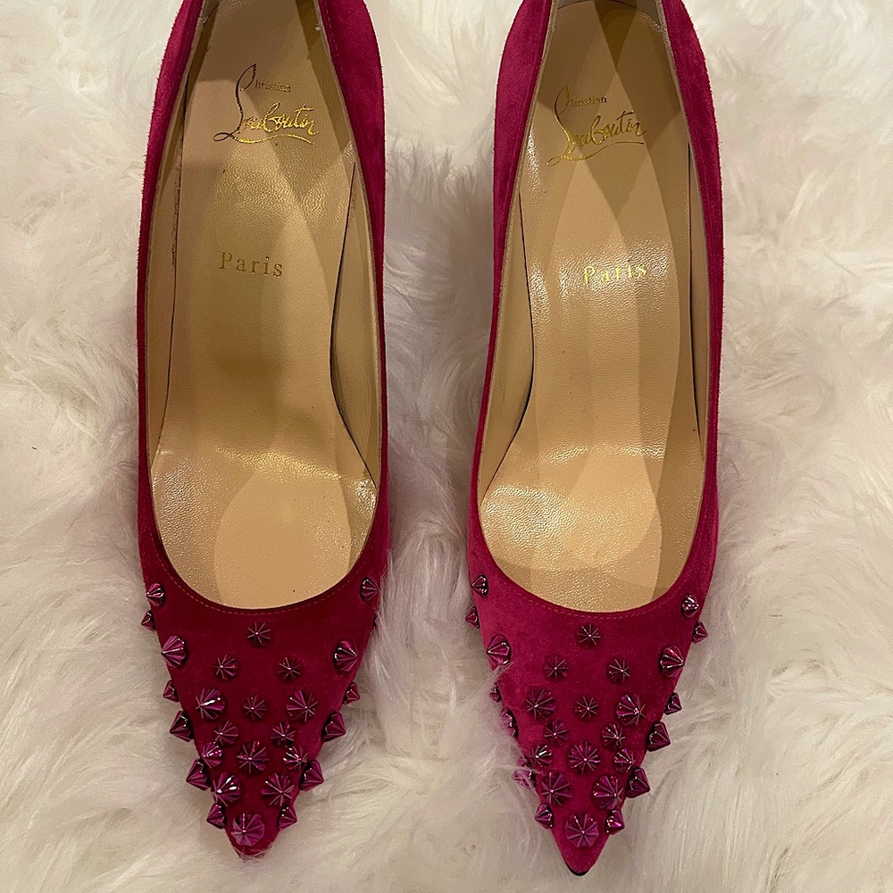 Christian Louboutin Spike Pointed Toe Pumps